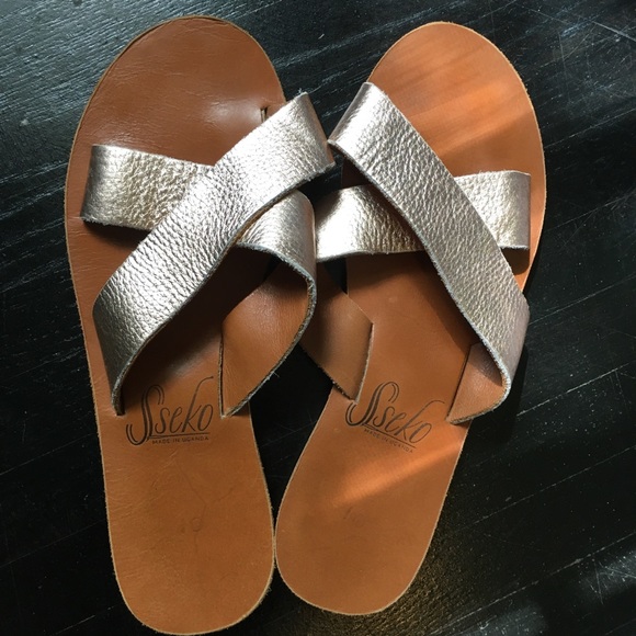 Sseko Shoes - RoseGold Sseko Crossover Slides